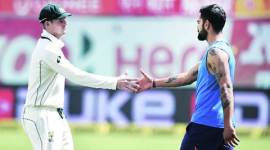 Dharamsala Test, Dharamsala IndvsAus test, Indvs Aus test series, Border-Gavaskar trophy, Indian test victory, Kohli, Virat Kohli, Kohli-Smith, Smith sledging case, Steve Smith sleding Murali Vijay, Ravindra Jadega, Virat's reaction after winning Test series, IndvsAus man of the series, cricket news, Dharamsala test Man of the match, Dharamsala, indian express news