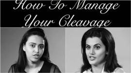 swara bhaskar taapsee pannu video, swara bhaskar women's day video, taapsee pannu women's day video, international women's day, taapsee pannu good cleavage, swara bhaskar good cleavage,