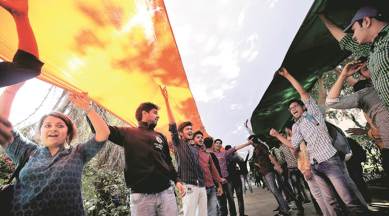 Delhi university, DU, DU protests, DU students protest, DU abvp, delhi university abvp, Ramjas row, ramjas violence, abvp ramjas, umar khalid, umar khalid ramjas, ABVP, india news, delhi news, indian express news