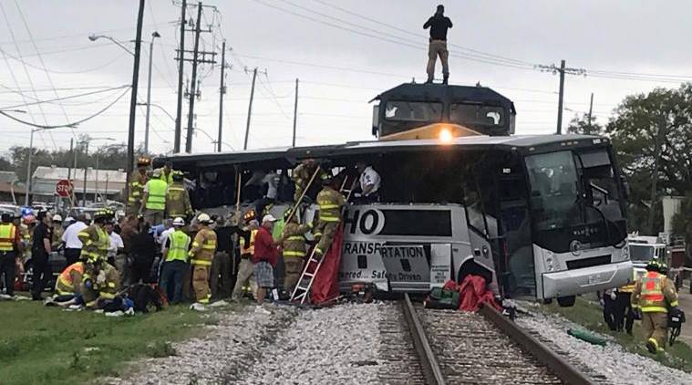 US train-bus accident, Mississippi train-bus accident, freight train accident, Mississippi freight train accident, Mississippi tour bus accident, Mississippi news, US news, latest news, indian express