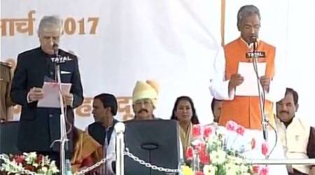 trivendra singh rawat, uttarakhand cm, new uttarakhand cm, trivendra singh rawat uttarakhand, uttarakhand cm swearing-in, Uttarakhand chief minister, uttarakhand cm trivendra singh rawat, BJP uttarakhand, Uttarakhand elections, Uttarakhand election results 2017, india news, indian express news