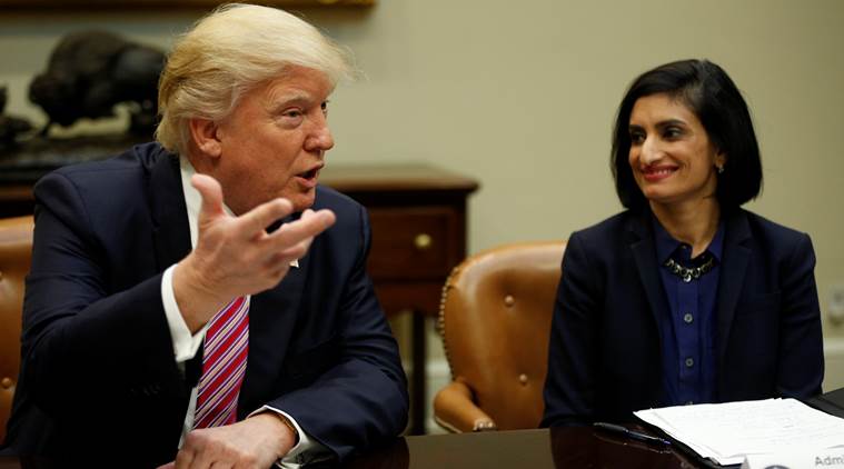 Donald Trump, Donald Trump praises Indian-American Seema Verma, Indian-American Seema Verma, US heathcare, Obamacare, trump on Obamacare, world news, indian express news
