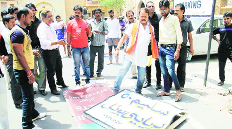 Pakistan, India-Pakistan, ad set vandalised, Padmavati, Padmavati controversy, Welcome to Lahore, indian express news