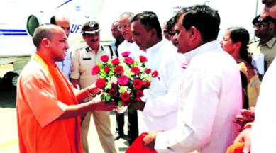 Yogi Adityanath, Adityanath government, Adityanath, Adityanath lauds Shivraj Singh Chouhan, Shivraj Singh Chouhan, Narmada conservation project, Narmada river, Narmada project, indian express news  