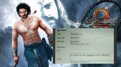 baahubali, baahubali 2, baahubali 2 leave, baahubali 2 leave forms, baahubali 2 the conclusion, baahubali 2 social media, baahubali 2 why did kattappa kill baahubali, why did kattappa kill baahubali, baahubali mystery, indian express, indian express news