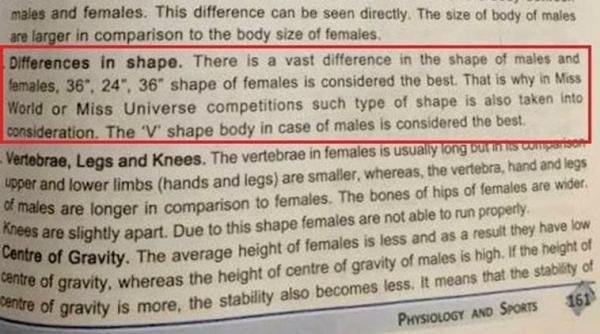 cbse, cbse physical education book, physical education book, perfect female body, text book 36 24 36 body, cbse book perfect body shape, 36-24-36 is best female body, body shaming, cbse text book debate, latest news, viral news