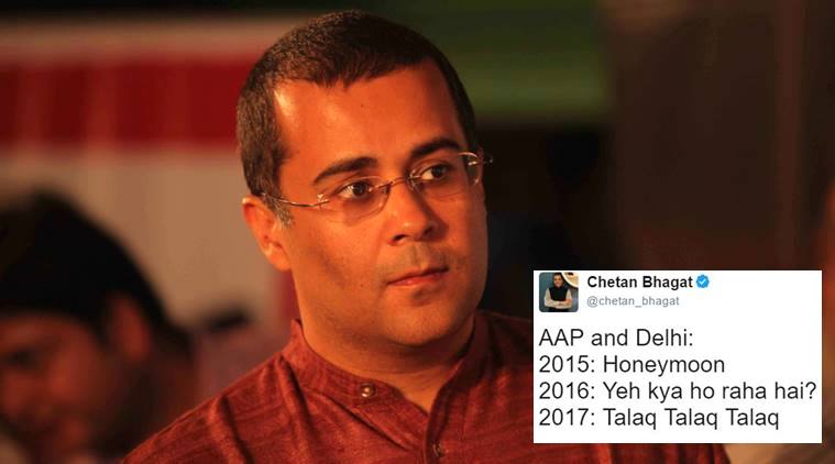 Chetan Bhagat calls Kejriwal’s loss in MCD elections ‘#AAPTripleTalaq ...