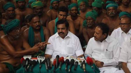 tamil nadu, tamil nadu farmers, tamil nadu farmers protesters, palanisami, tamil nadu CM, farmers protest, jantar mantar, prime minister, narendra modi, pm modi, cauvery management board, centre, india news, indian express news