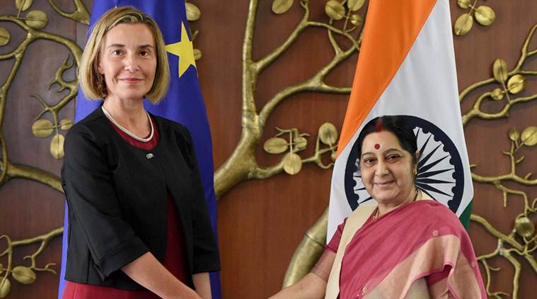 European Union, EU foreign policy chief, Federica Mogherini, Federica Mogherini india visit, Sushma Swaraj, MEA, minister of foreign affairs, india news, indian express news