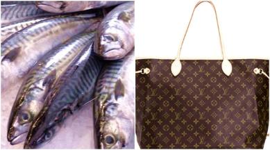 Granny uses her $1200 Louis Vuitton to bag her fish from the market