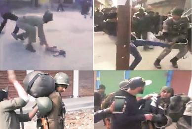 Kashmir violence, man tied to army jeep, army jeep video, Kashmir man tied to army jeep, Kashmir youth assault CRPF, CRPF assaulted, youth heckly CRPF, stone pelting, stone pelting Jammu, Srinagar bypoll, Srinagar violence, India news, Indian Express