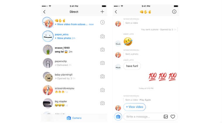 Instagram Direct disappearing and permanent message threads can now be