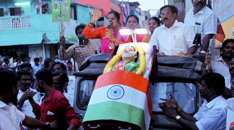 RK Nagar bypoll, RK Nagar bypoll campaign, AIADMK, AIADMK O Panneerselvam, Sasikala, Jayalalithaa, Jayalalithaa death, Tamil Nadu news, Tamil Nadu politics, Indian Express, India news