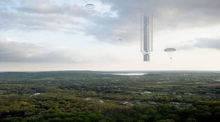 tallest skyscraper, asteroid, asteroid supported skyscraper, hanging skyscraper, analemma tower, analemma tower us, analemma tower new york