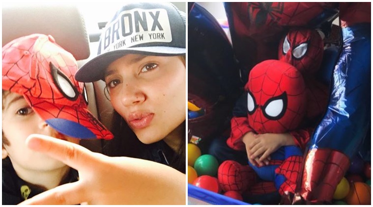 Not just Shah Rukh Khan-AbRam, even Mahira Khan and her son are excited  about Spider-Man Homecoming. See pic | Entertainment News,The Indian Express