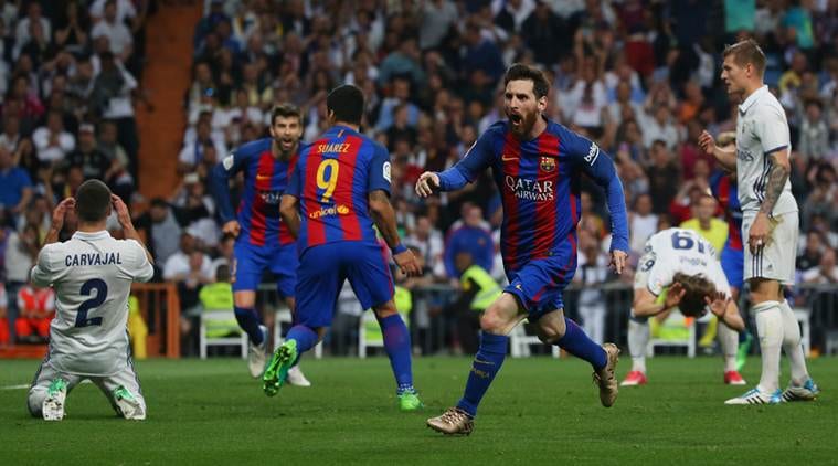 The El Clasico game that was shown on the photo of Messi and