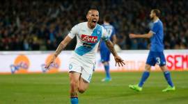 Napoli’s Marek Hamsik celebrates scoring their first goal serie a, serie a recap, serie a roundup, serie a table, serie football, napoli vs juventus, roma vs empoli, inter vs sampdoria, football news, sports news, indian express