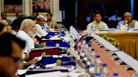 NITI Ayog, NITI Ayog meeting, Mamata Banerjee, Arvind Kejriwal, PM Modi, Narendra Modi, Modi chairs NITI meeting, NITI, Indian Express, India news