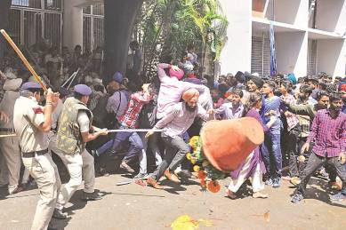 Panjab University, Panjab University protests, Panjab University-sedition, 66 students-sedition, Panjab University students protest against fee hike, fee hike protest, Punjab news, Indian express