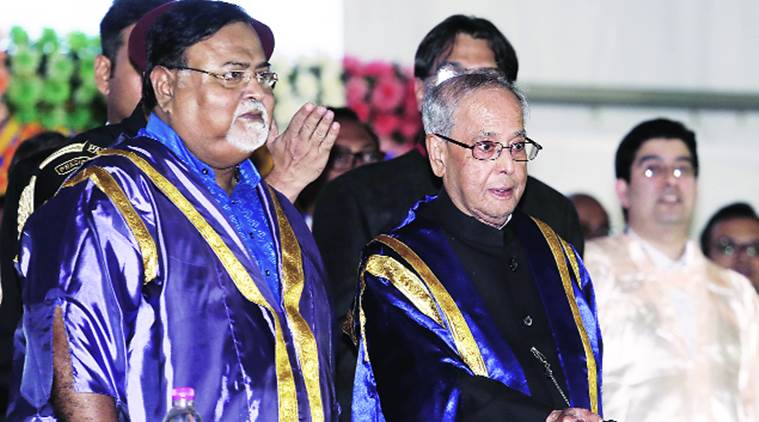 Pranab Mukherjee, Pranab Mukherjee at IIM calcutta, IIM, IIM Calcutta, Post Graduate Programme for Executives (PGPEX), Post Graduate Programme for Executive for Visionary Leadership in Manufacturing (PGPEX-VLM), Fellowship Programme diploma, West Bengal education minister Partha Chatterjee, indian express news 