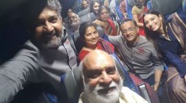 Baahubali movie cast and crew at the audio release event in Chennai. 