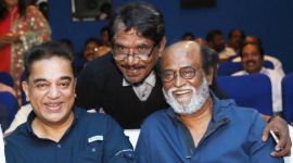 Rajinikanth and Kamal Haasan attend the opening of filmmaker Bharathiraja's acting school. 