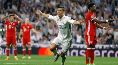 Cristiano Ronaldo does 15 goals hand celebration v Bayern Munich