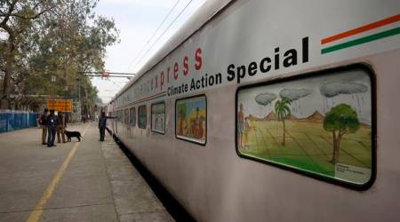 A train Science Express Climate Action Special (SECAS) from Safderjung Railway Station, Secretary, Ministry of Environment, Forest and Climate Change, on Friday  New Delhi   Express Photo By Amit Mehra February 17, 2017 *** Local Caption *** A train Science Express Climate Action Special (SECAS) from Safderjung Railway Station, Secretary, Ministry of Environment, Forest and Climate Change, on Friday  New Delhi