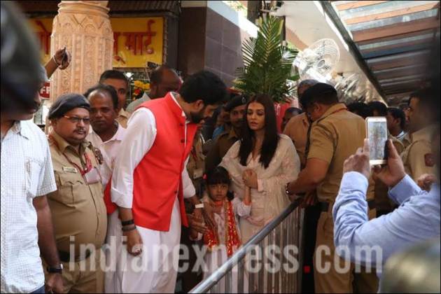 aishwarya bachchan aradhya, abhishek bachchan, bachchans at sidhivinayak temple