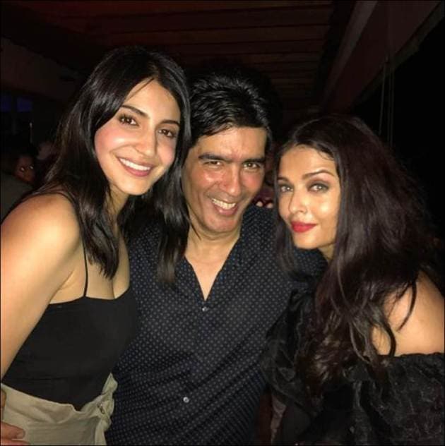 anushkja sharma, aishwarya rai, manish malhotra, karan johar birthday party image