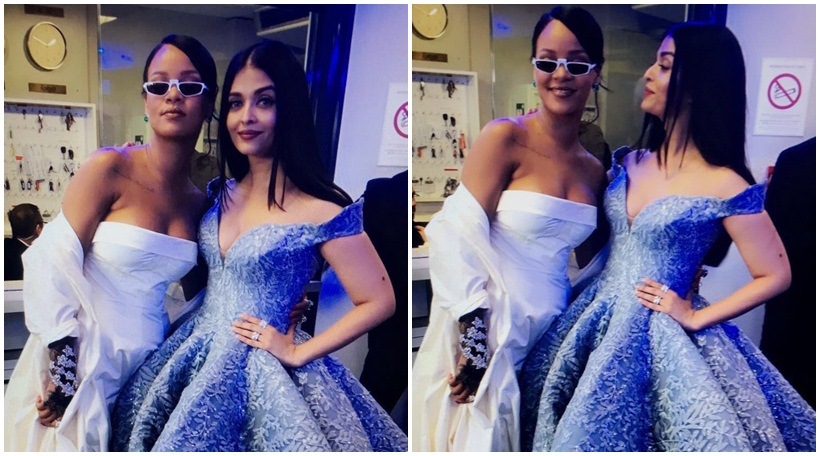 Aishwarya rai bachchan, Rihanna, aishwarya rai bachchan rihanna cannes 2017, aishwarya rai bachchan cannes red carpet pics
