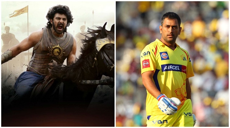baahubali, prabhas, ms dhoni, chennai super kings pics