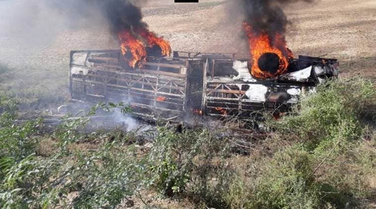 bus accident, accident, uttar pradesh bus accident, up bus accident, banda bus accident, india news, indian express news