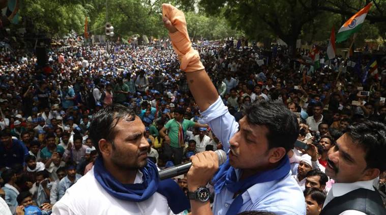 Saharanpur violence, Saharanpur clashes, bhim army, jantar mantar protest, chandrashekhar, dalit protests, dalit-thakur clash, uttar pradesh, delhi news, india news, indian express