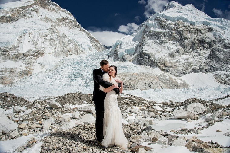 wedding, wedding photography, unusual wedding, destination wedding, mt everest, wedding on mt everest, wedding on everest, adventure wedding photography, adventure wedding, viral photos, viral news, trending news, latest news, indian express