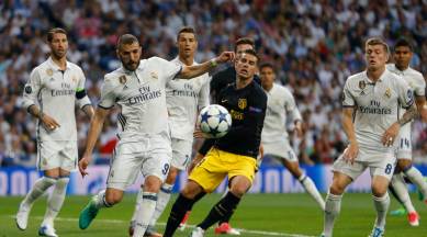 Madrid derby, Real vs Atletico, Real Madrid, Atletico Madrid, UEFA Champions League, Champions League, Cristiano Ronaldo, Ronaldo, Sergio Ramos, Marcelo, Antoine Griezmann, Griezmann, Diego Simeone, Simeone, football, sports news, Indian Express