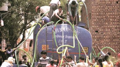Mumbai suburbs, Mumbai water crisis, Maharashtra water crisis, water tankers, Mumbai news, indian express