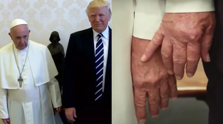 Retaliate fedt nok rytme WATCH: This hilarious video showing Pope Francis swatting away Trump's hand  looks real, only it is not | Trending News,The Indian Express
