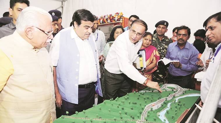 pinjore bypass, baddi pinjore national highway, nitin gadkari, four lane pinjore bypass road, manohar lal khattar, nh 22, nh 21 a, indian express