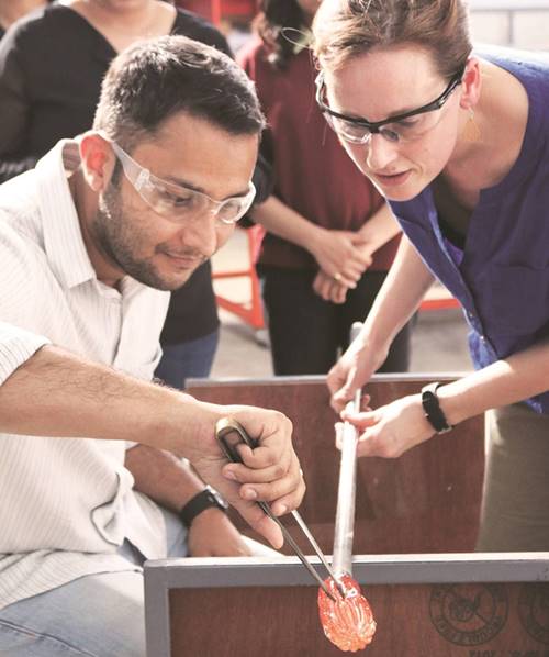 glass art, glass art delhi, glass art classes, glass art classes delhi, chhatarpur, glass blowing delhi, chhatarpur artists hub delhi, artists in chhatarpur, glassperience, glass molding classes india, art and culture delhi, things to do in delhi, indian express
