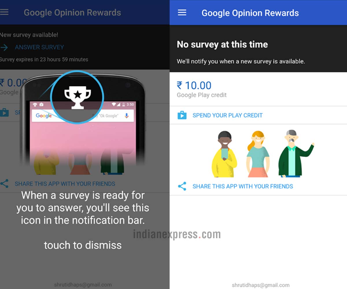 Google Opinion Rewards App Now Available In India Here S What It Does Technology News The Indian Express