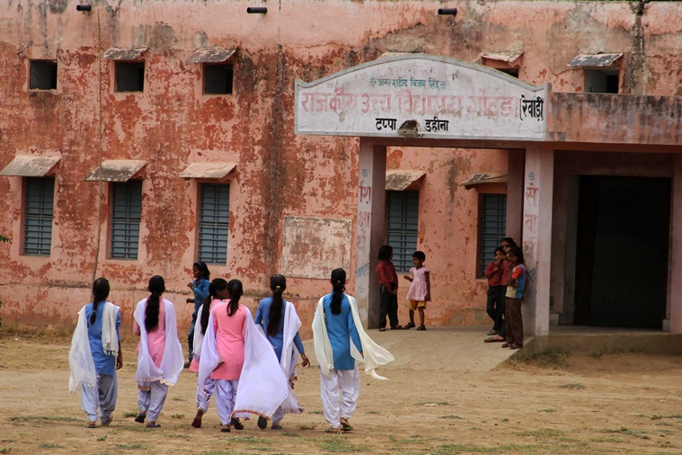 school, school girls protest, Gothra school, government school girls protest, Hunger strike students, Rewari school students, Haryana news, Haryana school news, haryana schools, education news, harassment in Haryana, Hunger stike, Indian express, India news,