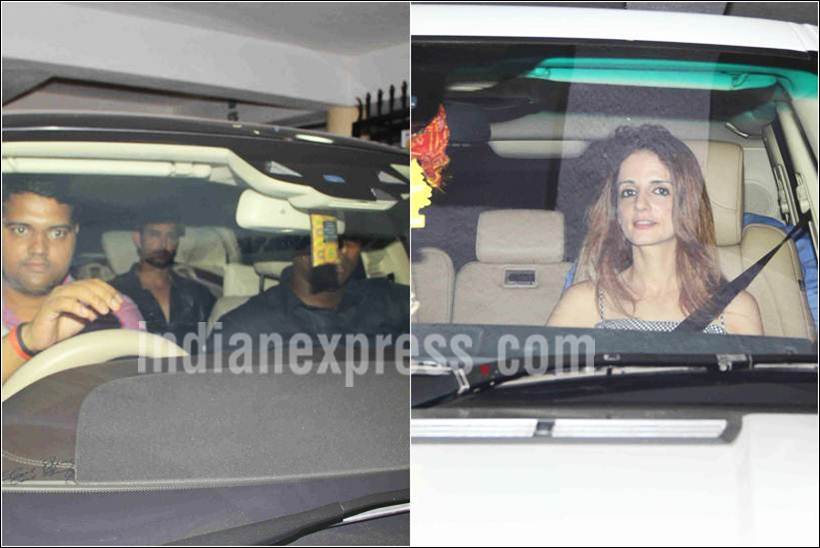 hrithik sussane party, sussane hrithik dinner, sanjay dutt party pictures