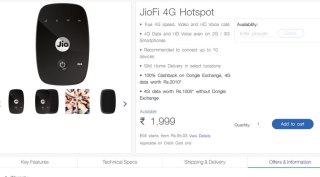 Reliance Jio, JioFi device, JioFi 100 per cent cashback, Reliance Jio, JioFi exchange offer, JioFi offer, JioFi device offer, JioFi device scheme, JioFi exchange dongle, JioFi dongle, technology, technology news