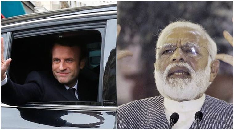 emmanuel macron, french elections, elections France, modi, pm modi, modi emmanuel macron, macron france president, french presidential election, Marine Le Pen, france news, world news, france elections, france president elections, indian express
