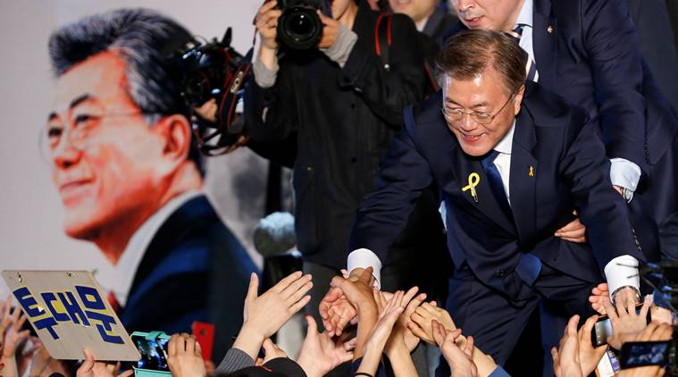South Korea, South Korea presidential elections, Moon Jae-In, Moon Jae-In victory, south korea exit polls, South Korea news, world news, indian express