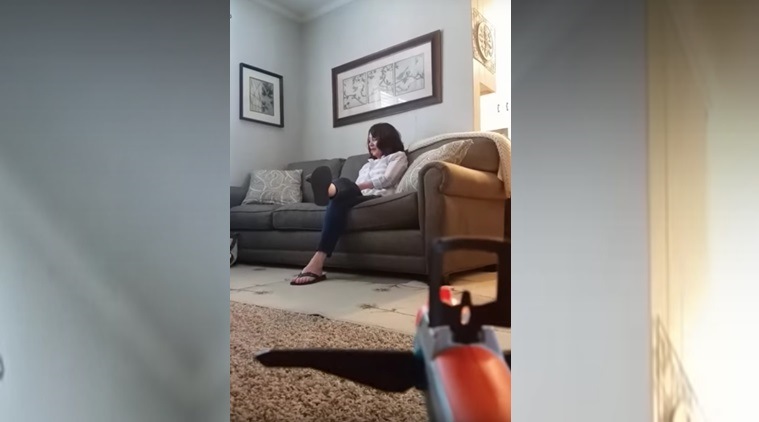 funny mother videos, son plays prank on mother, funny mother son videos, indian express, indian express news