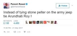 paresh rawal, paresh rawal twitter, paresh rawal tweet, paresh rawal news, abhijeet twitter, sonu nigam, arundhati roy, kashmir