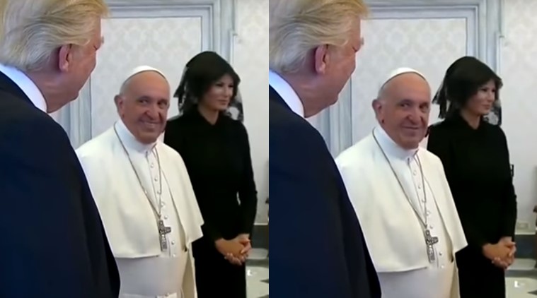 WATCH: This video of Pope Francis exchanging looks with Donald Trump is  going viral, watch it to know why | Trending News,The Indian Express