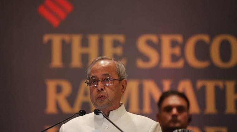 pranab mukherjee, Pranab Mukherjee speech, Ramanth Goenka Lecture, Pranab mukherjee RNG lecture full text,